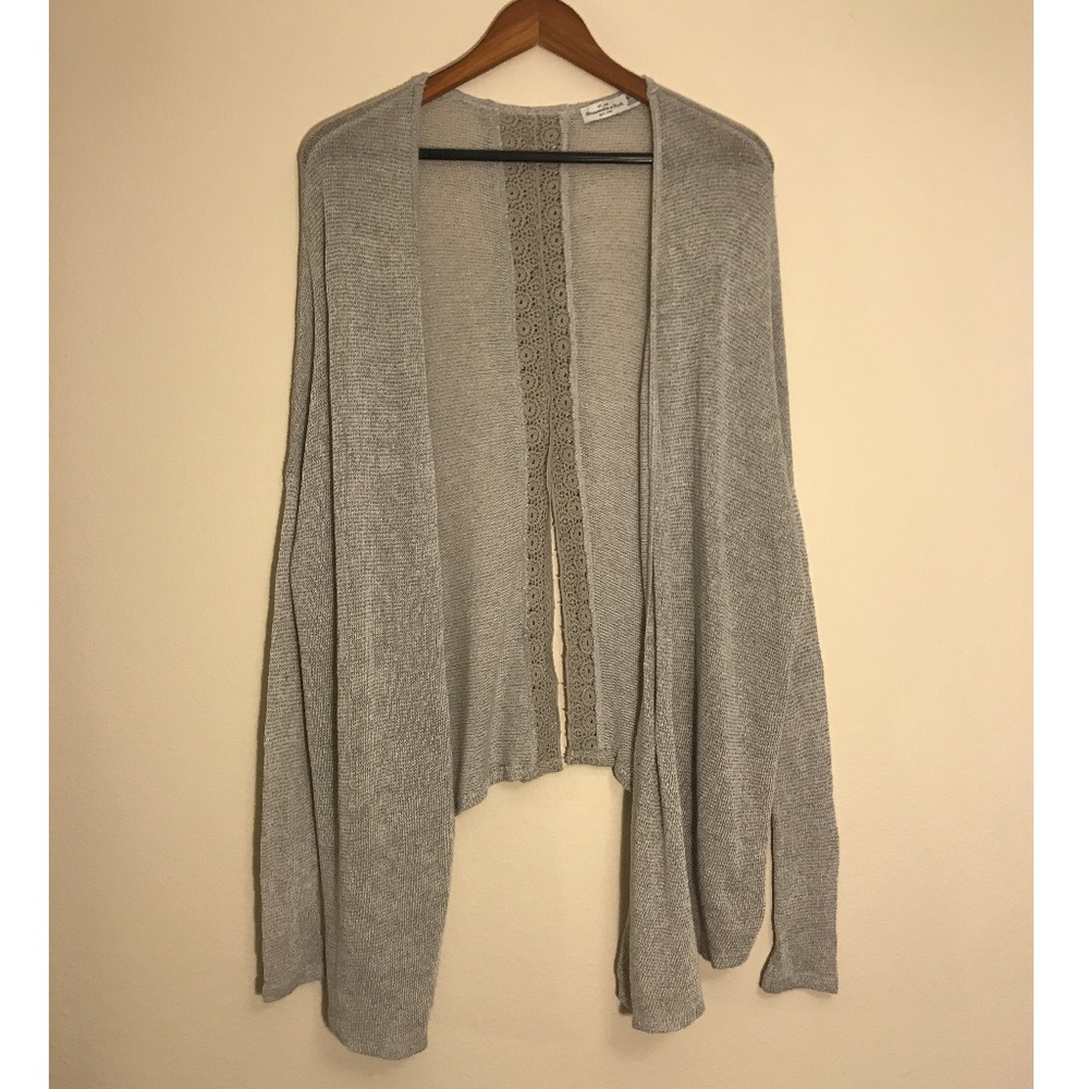 Abercrombie & Fitch NWOT Drape Front Loose Knit Split Back Cardigan